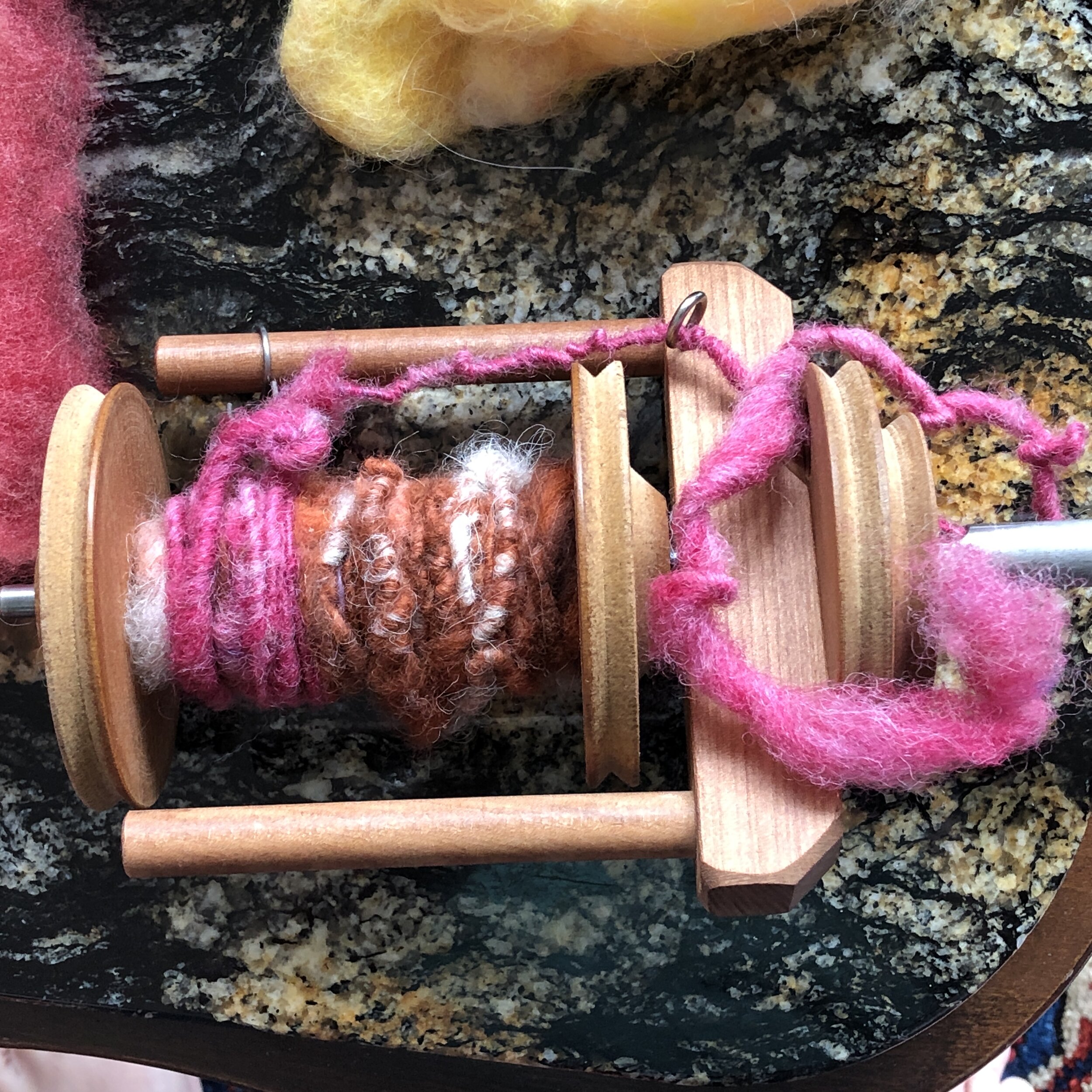 Learning to spin wool — Susettes Hand Dyed Art