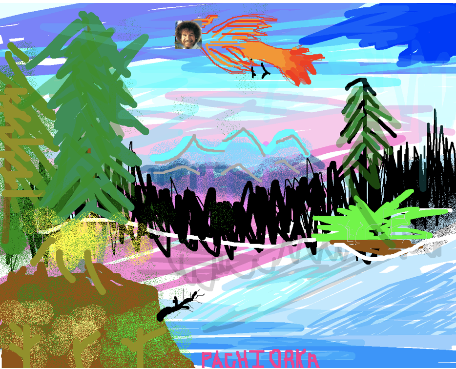 “Bob Ross as Flaming Phoenix” - Zara Pachiorka