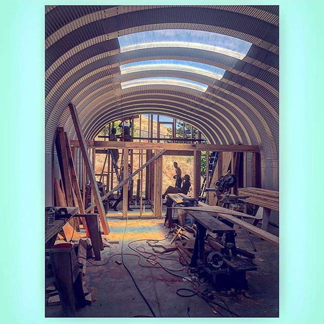 Visiting hubby on the job today ☺️ One of my agents building his new home- A loft in his cool quonset hut for him and his beautiful daughter 🌸✨Can&rsquo;t wait to see the final product!!