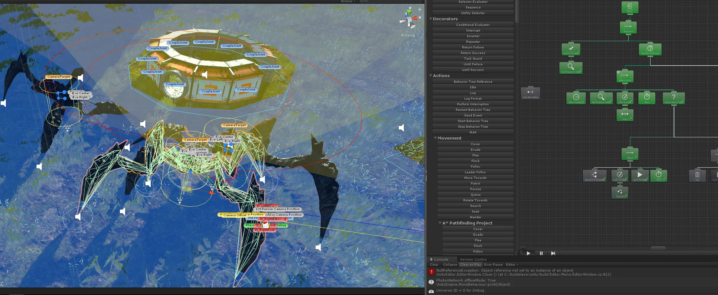 Added 3/2/19 - Crab Monsters teaming up on a HAB, using a Nav Mesh and AI Behavior Trees.