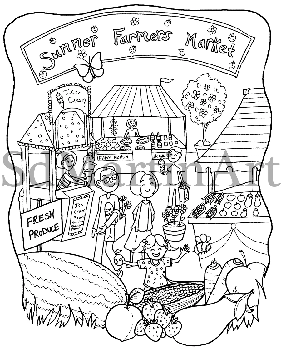 SdMartinArt_Summer Farmers Market_Coloring Page_PRVW IMG.jpg