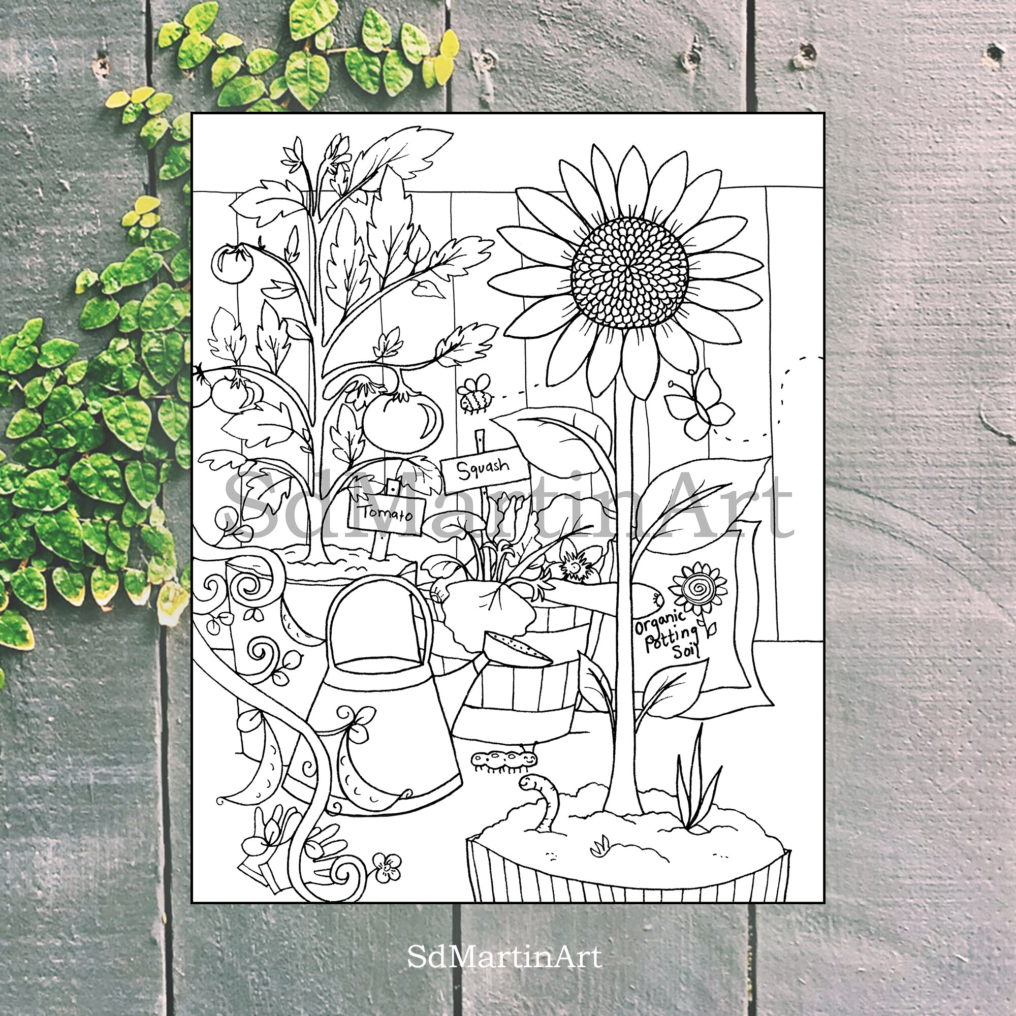 SdMartinArt_Lovely Container Garden_Coloring Page_NEW Canva PRVW IMG with WM.jpg