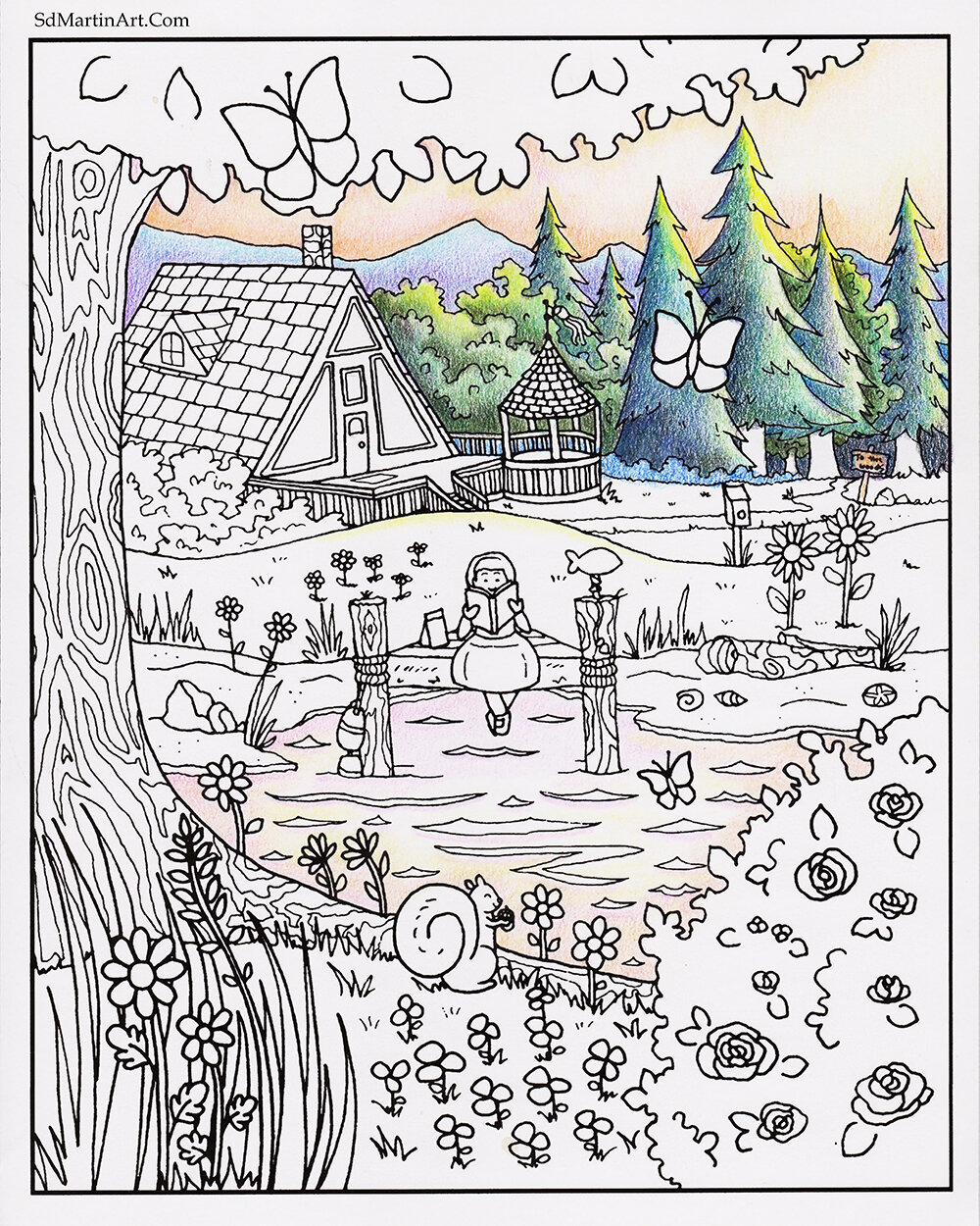 Free Coloring Page_A Frame Cottage_Coloring Progress 2_color scan_Edited LR with WM.jpg