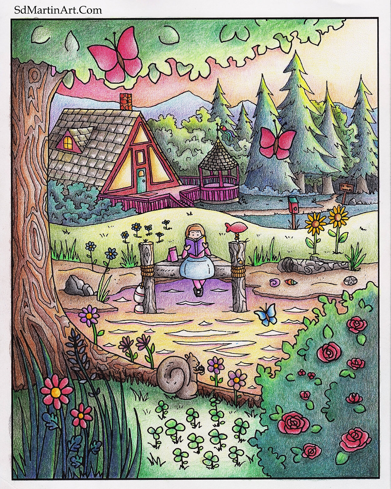 Free Coloring Page_A Frame Cottage_Coloring Progress 5 _color scan_Edited LR with WM.jpg