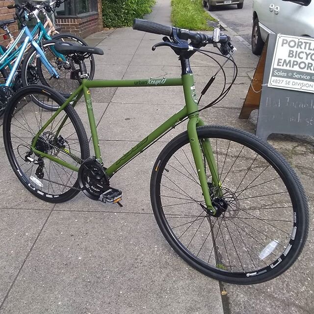 Built three of these green bikes yesterday. Two have already been sold. This one is a large. I also have the KHS disc mixte bikes in stock. While they last. The only reason I still have any left is the overcast weather. Had it been sunny the last wee