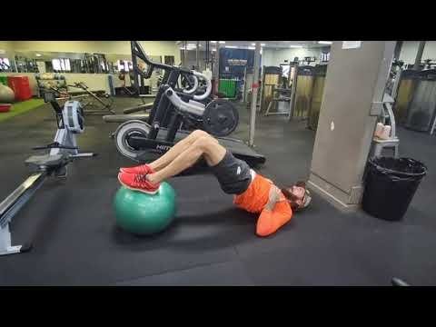 SWISS BALL LYING HIP RAISES