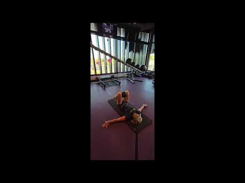 SUPINE LYING BENT KNEE MED BALL HOLD with LEFT/RIGHT KNEE ROCKS