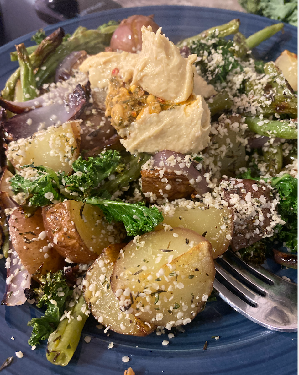 Easy Roasted Potatoes with Kale