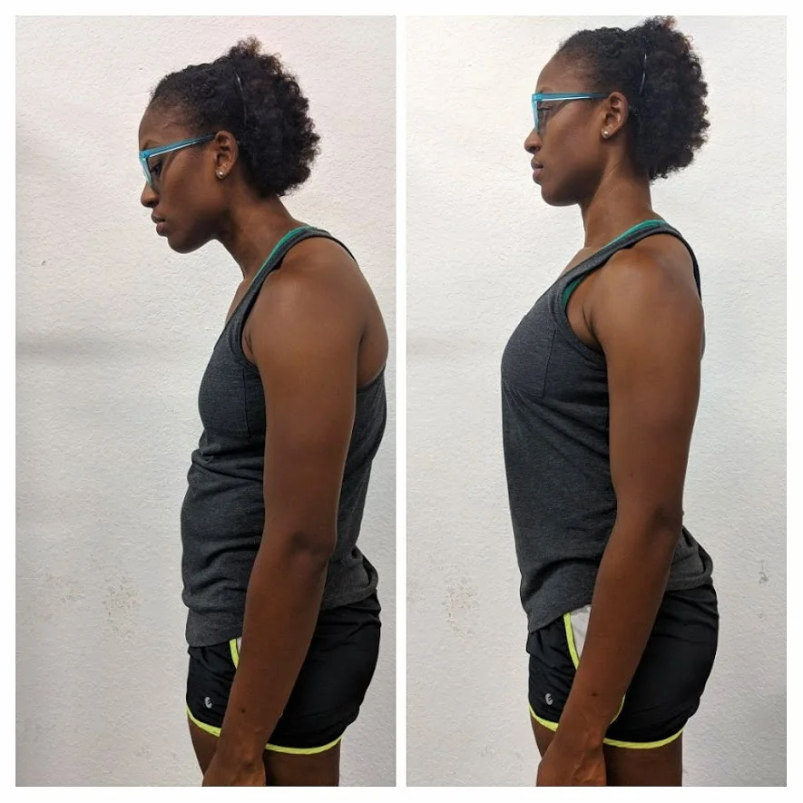 POSTURE CHECK ☝🏾 If I drew a line from your ears to shoulders and down to your hips, would it be a straight one? Take a shot from the side and see for yourself. Is your head too forward? Shoulders too rolled in? Butt tilted? Listen folks, yelling at people for bad posture isn't just for Catholic School teachers with rulers. It's kind of a big deal. Bad posture creates neck problems, shoulder issues, back pain, decreased breathing capacity, lowered mood, jaw aches, headaches, increased fatigue levels, and poor circulation. So yeah you should totally work on that. Get a buddy, make a posture safe word, and hold each accountable 👊🏽.