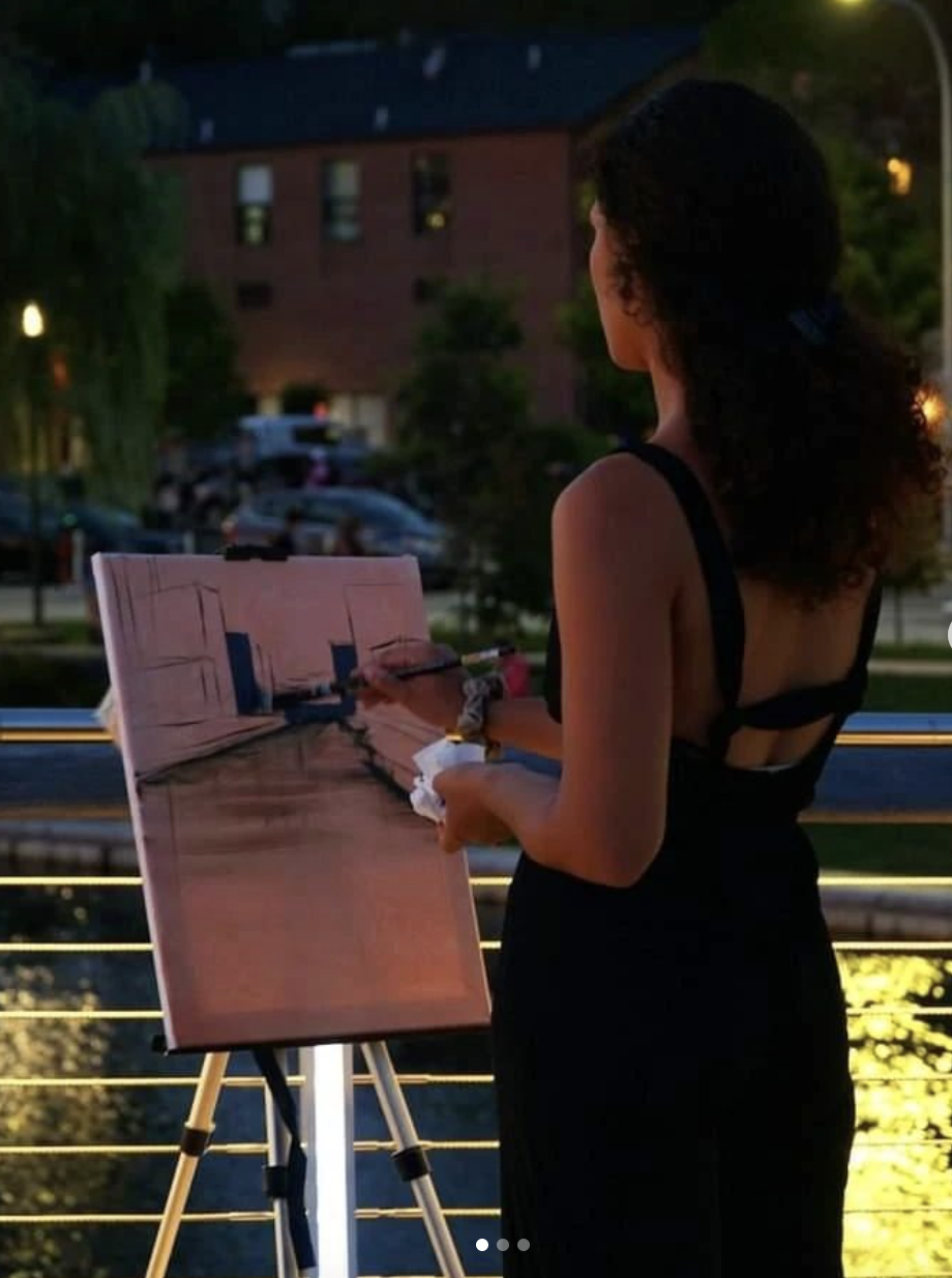 Plein Air Painting Providence Walking Bridge