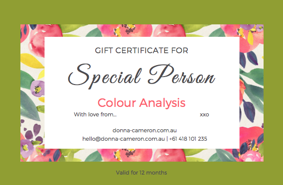 Colour Analysis Gift Certificate