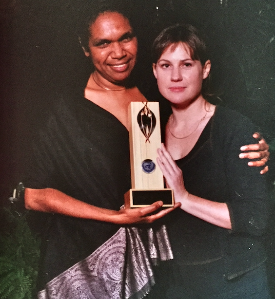 Ningali Lawford and me receiving our United Nations Award in 2000
