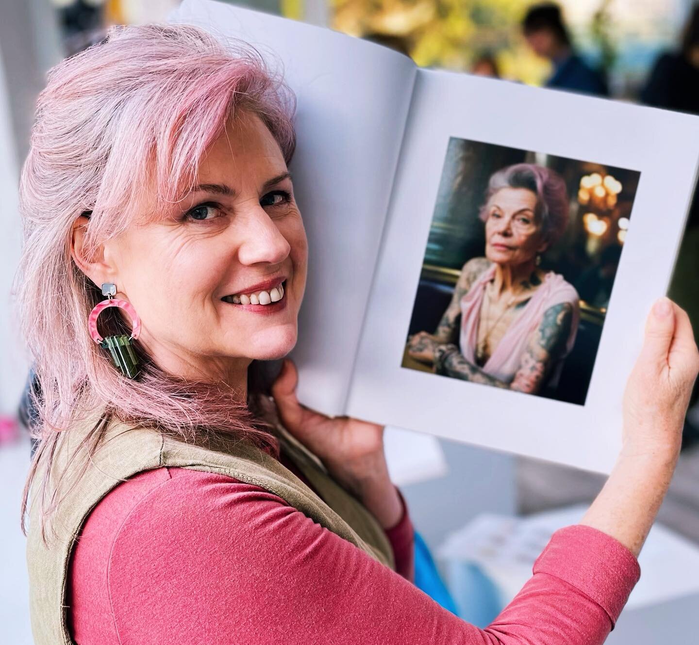 I love our synchronised hair colour here; the beautiful woman in the book and me! 

This most magnificent book has been created by the wonderful @lizsunshine in which she asks us to consider beauty and personal style in regards to older women. 

One 