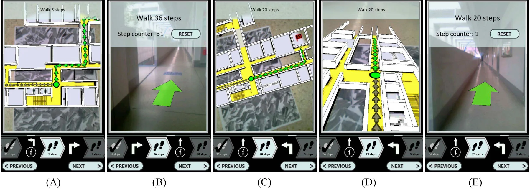 Screenshots of the application