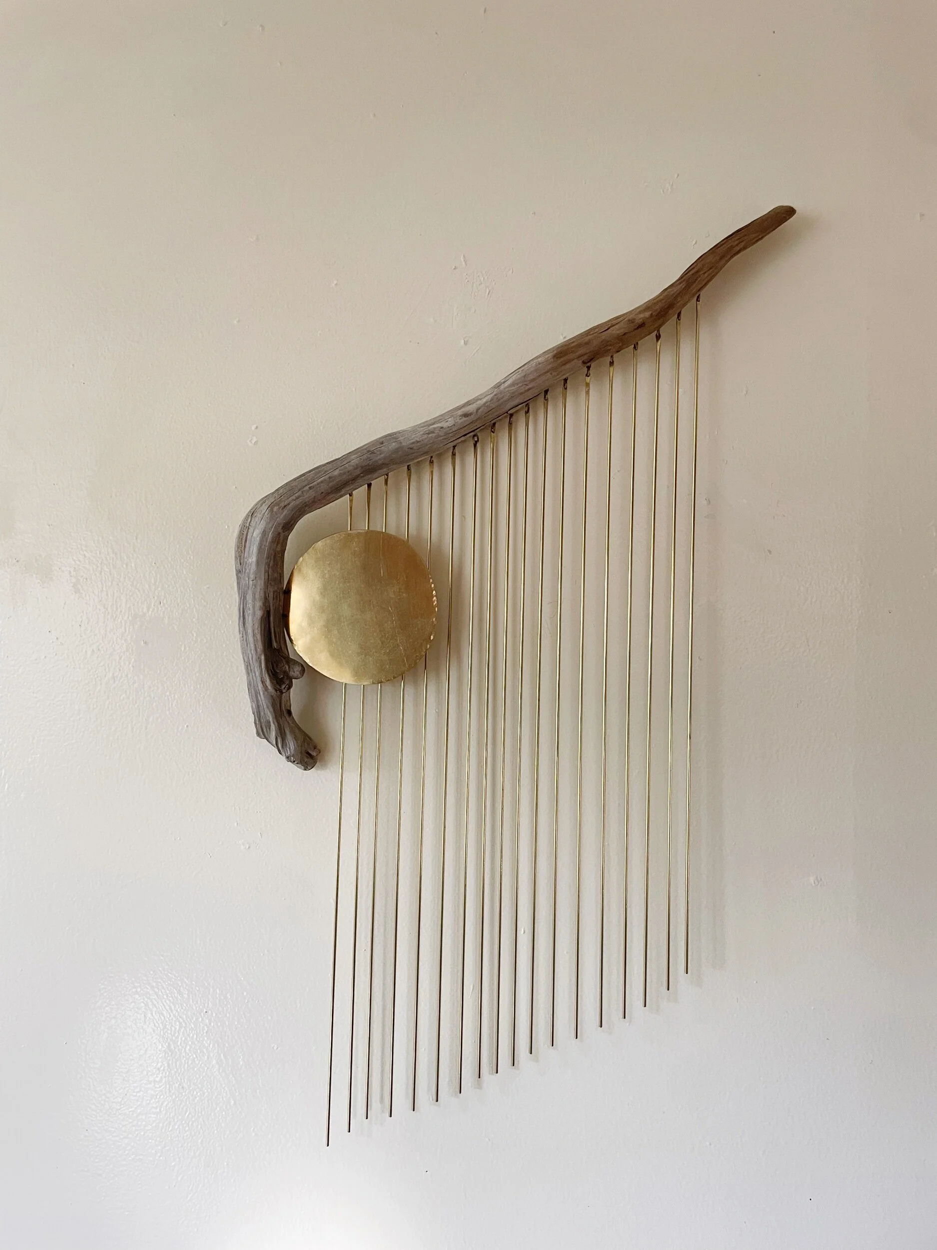 driftwood brass wall art