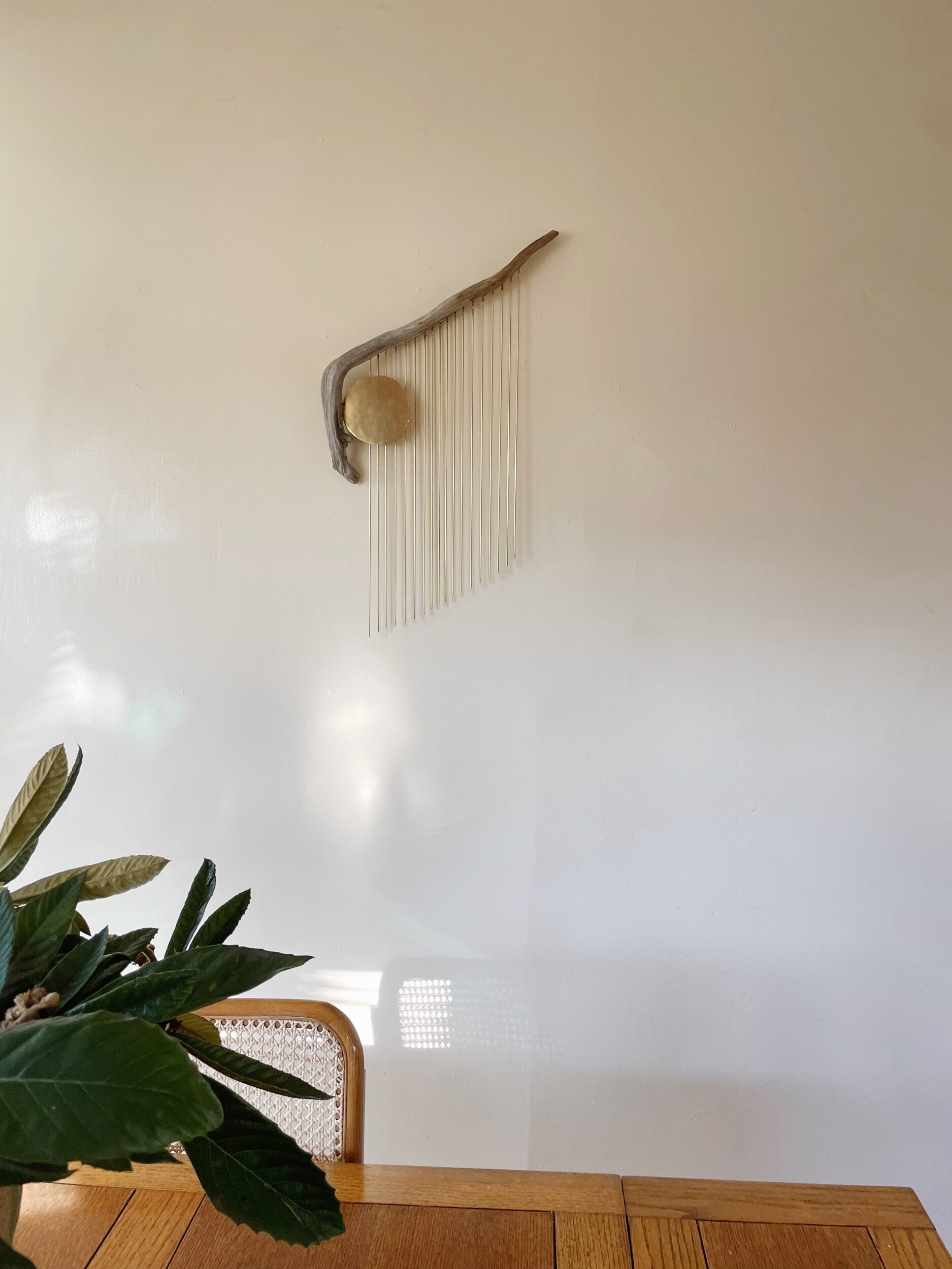 driftwood brass wall art