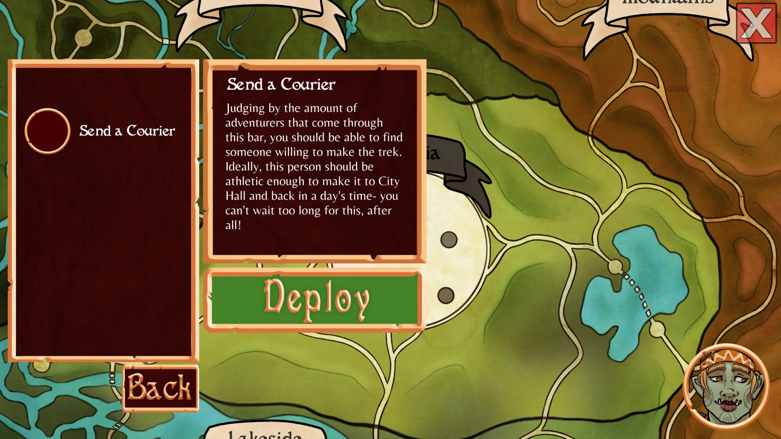 Your list of quests and the deploy button