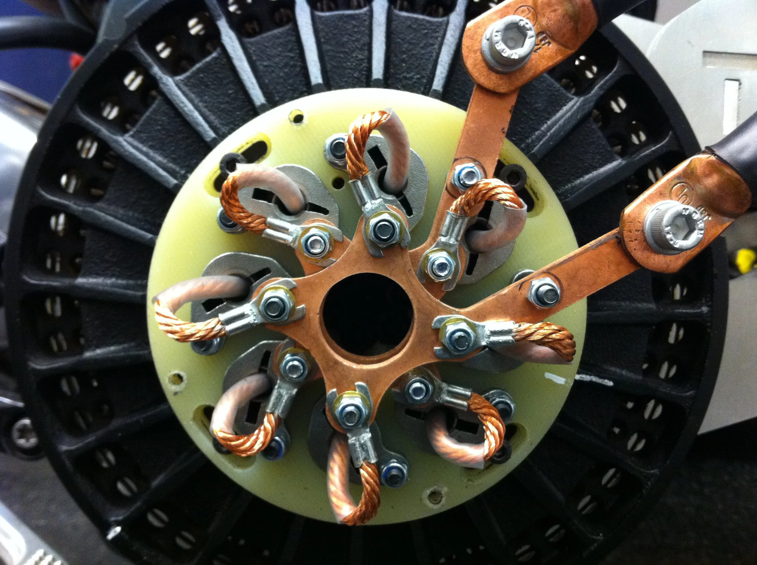  We used carbon brushed DC motors made my Agni motors which had the best power density available 