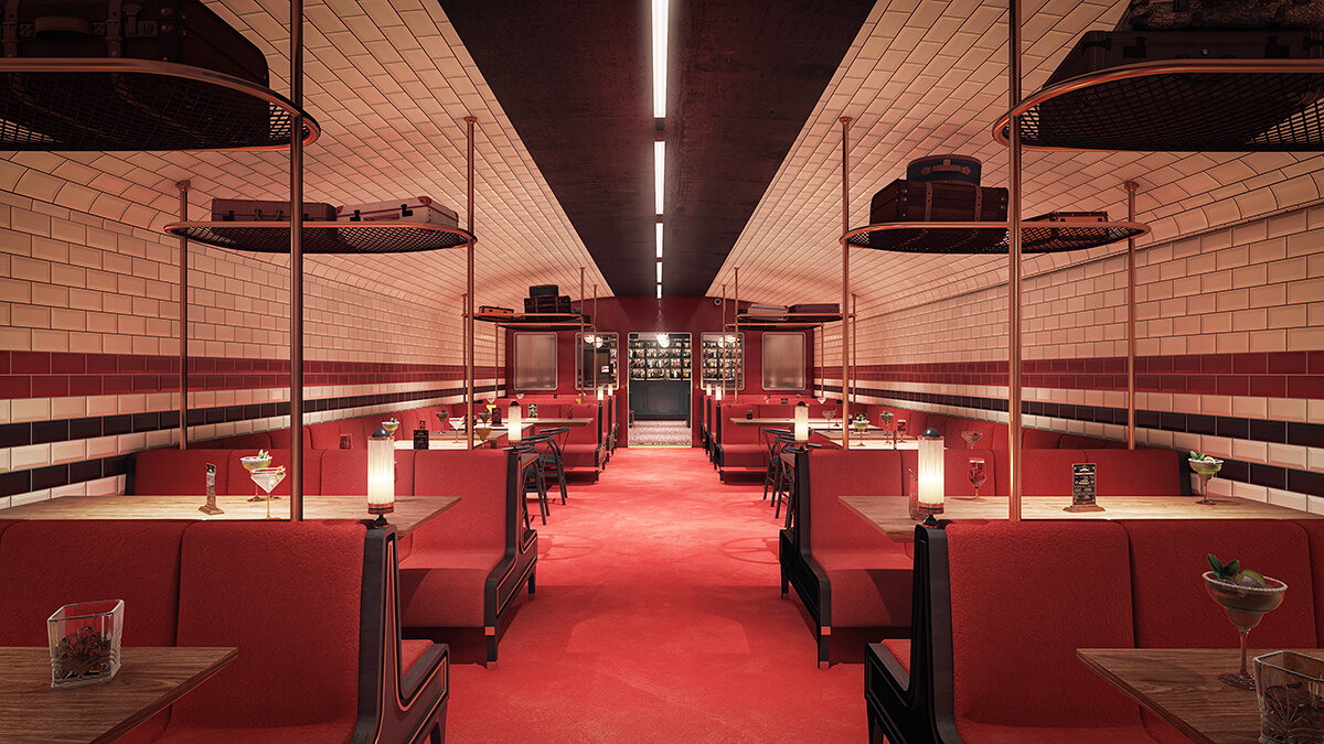 red train dining restaurant 