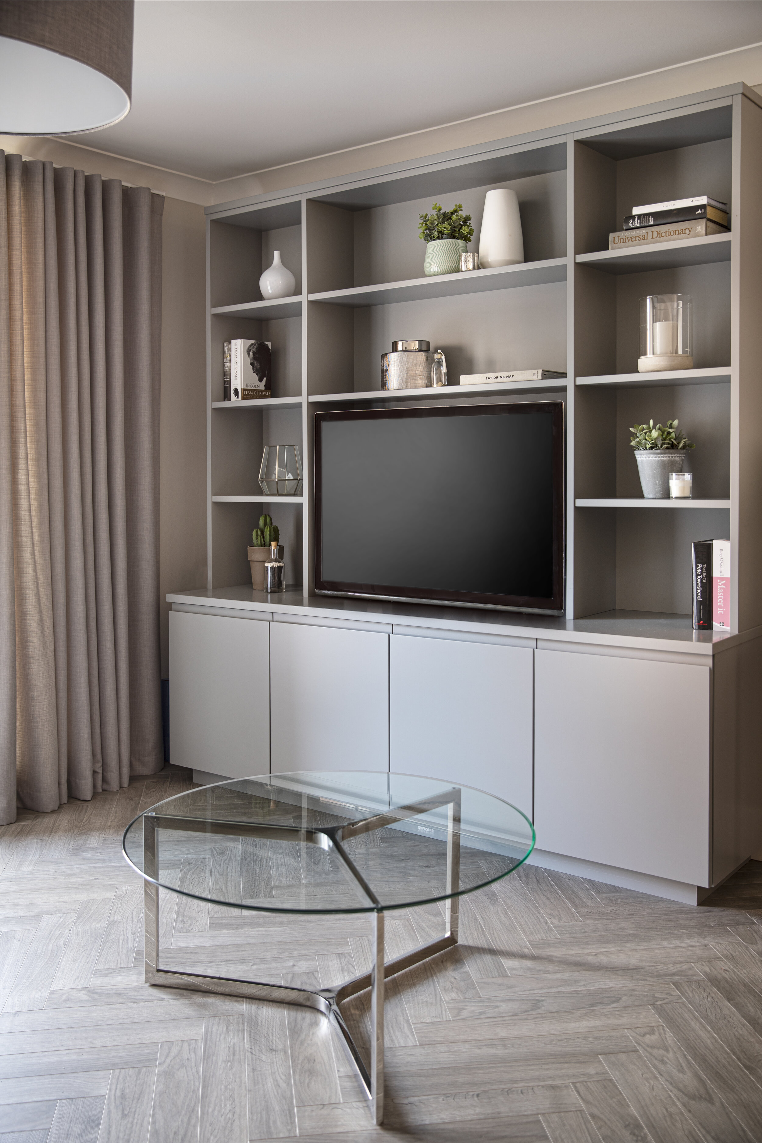 open shelf wall mounted tv console