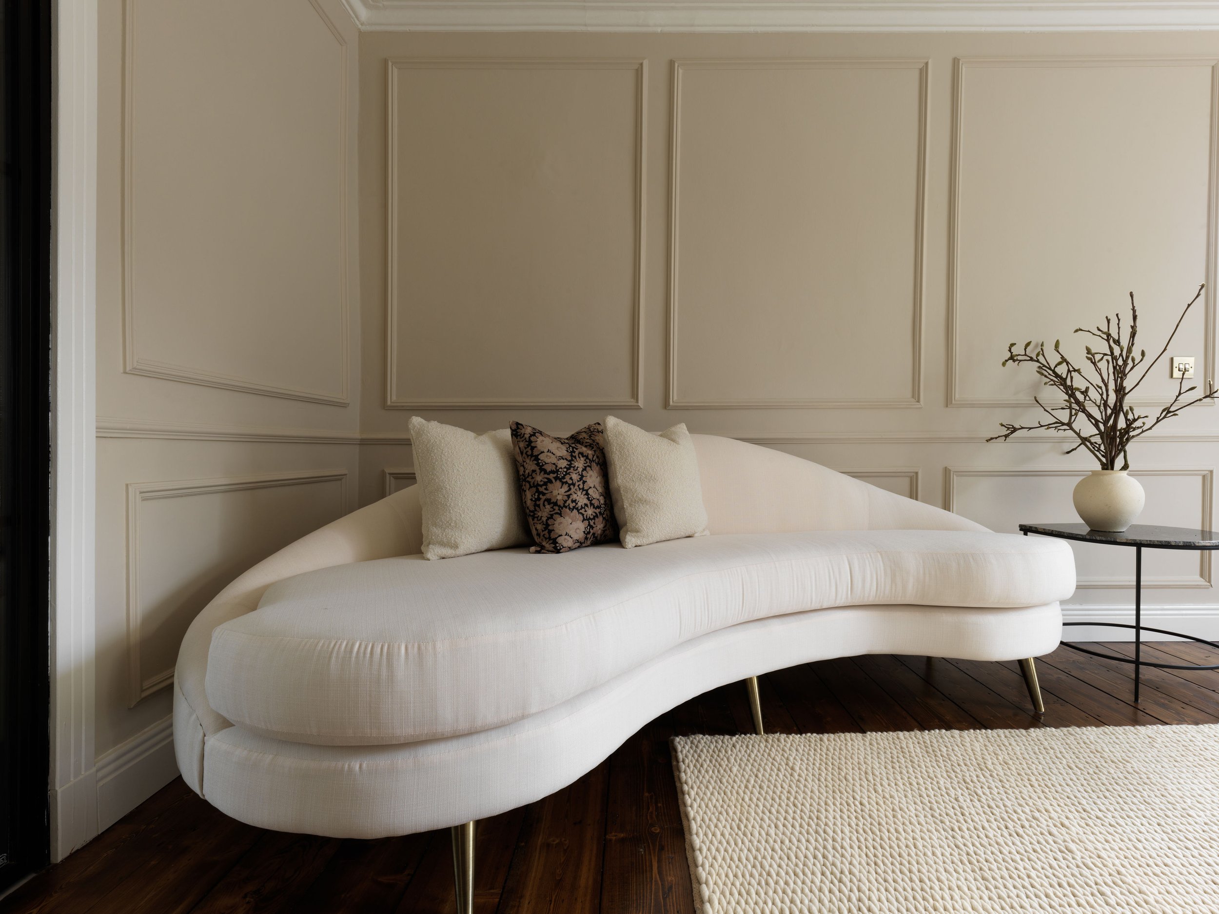 Contemporary white couch