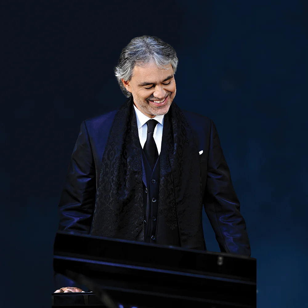 Lead Singer - Andrea Bocelli, Photo courtesy of Intimissimi