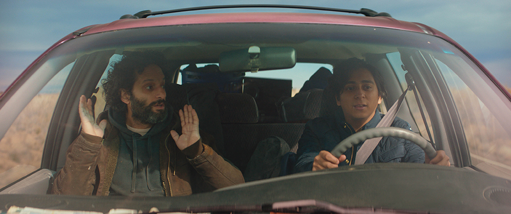Jason Mantzoukas and Tony Revolori appear in The Long Dumb Road by Hannah Fidell, an official selection of the Premieres program at the 2018 Sundance Film Festival. Courtesy of Sundance Institute | photo by Long Dumb Road LLC.