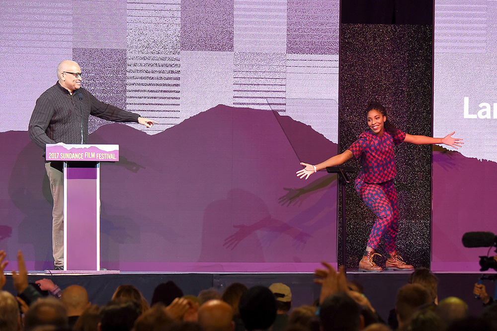 Larry Wilmore and Jessica Williams, Photo by Michael Loccisano