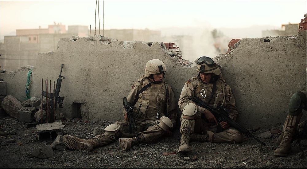Tye Sheridan and Alden Ehrenreich appear in The Yellow Birds by Alexandre Moors, Courtesy of Sundance Institute