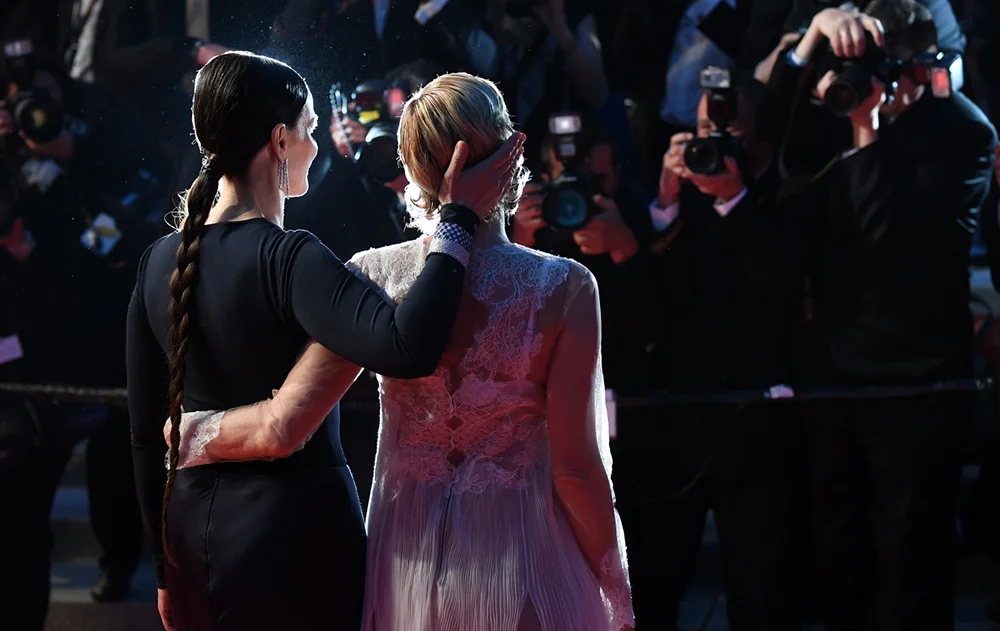 Juliette Binoche and Valeria Bruni Tedeschi Ma Loute © Anne-Christine Poujoulat / AFP
