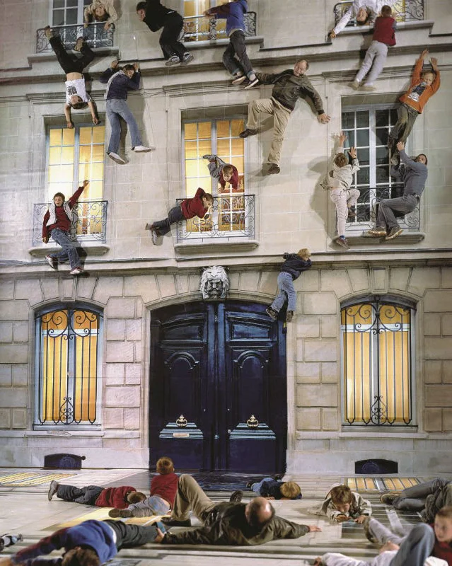 Building 2004 Digital print on linoleum, light, iron, wood, mirror 800 x 600 x 1,200 cm Installation view: Nuit Blanche, Paris, 2004