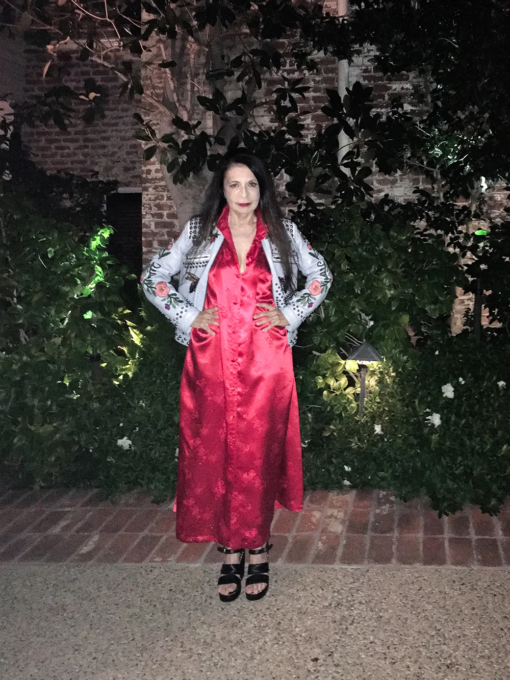 Susan Becker in Gucci Jacket & Her Own Design Kaftan Dress, Photo by YiZhou