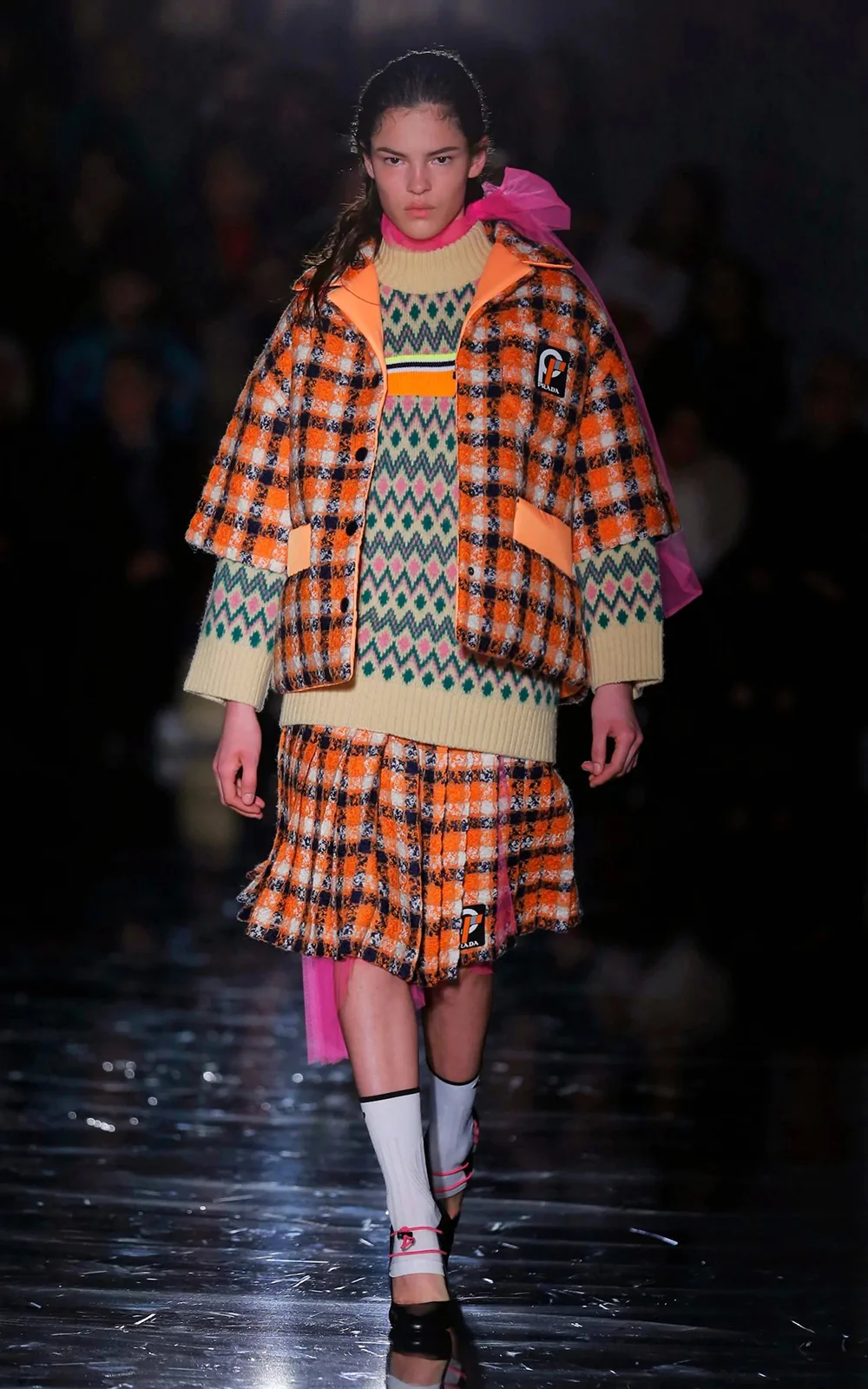 A model walks the Prada AW18 catwalk CREDIT GETTY