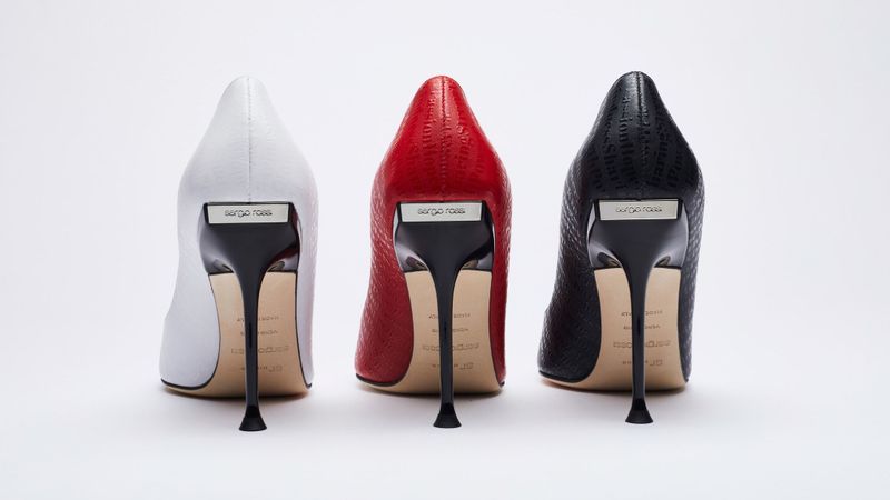 Shoes from Sergio Rossi’s capsule collaboration with Elizabeth Stewart. (WWD)