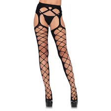 DIAMOND STOCKINGS WITH GARTERBELT