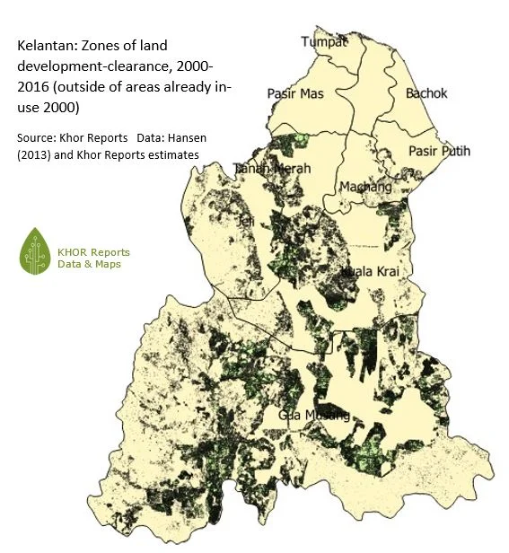 Figure 3: Map, Kelantan - zones of land clearance