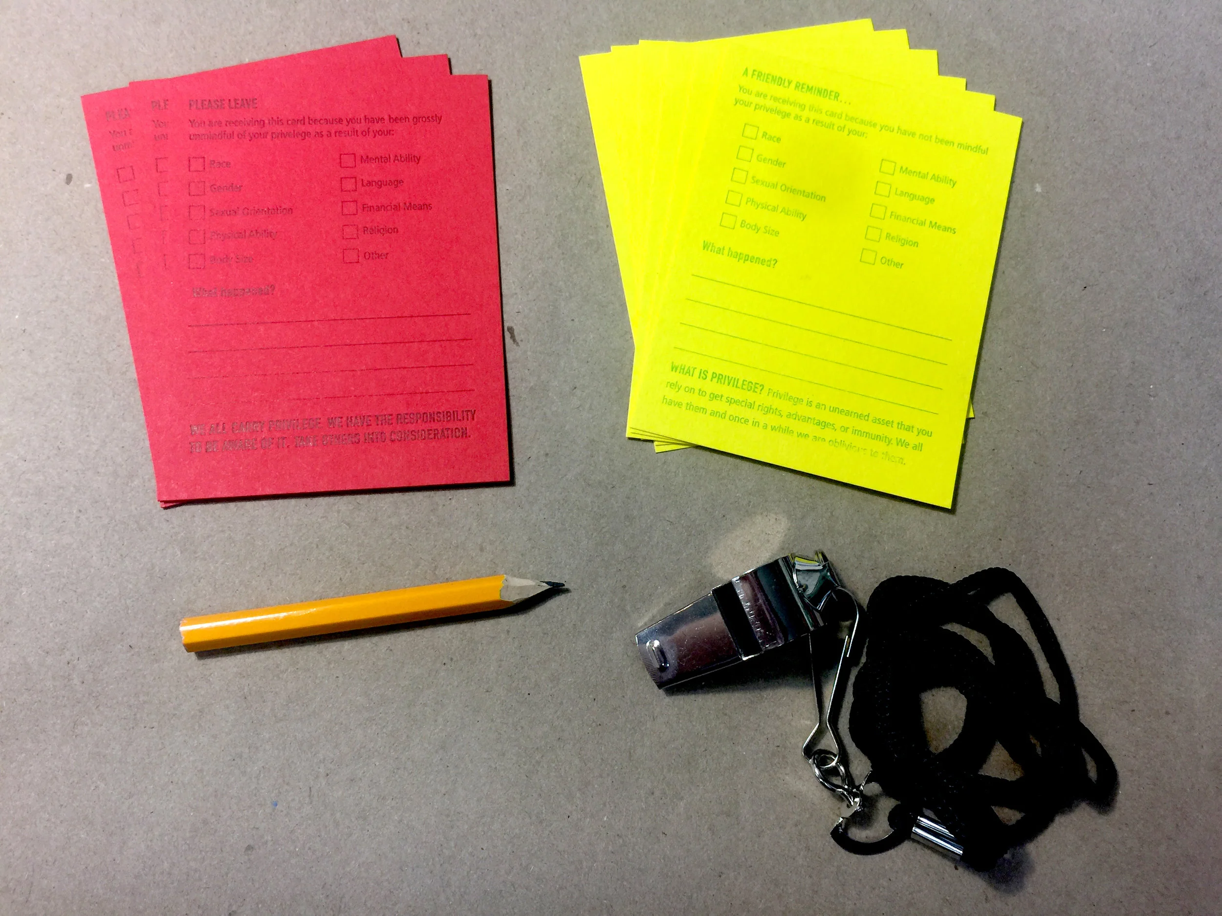 Privilege Referee Cards