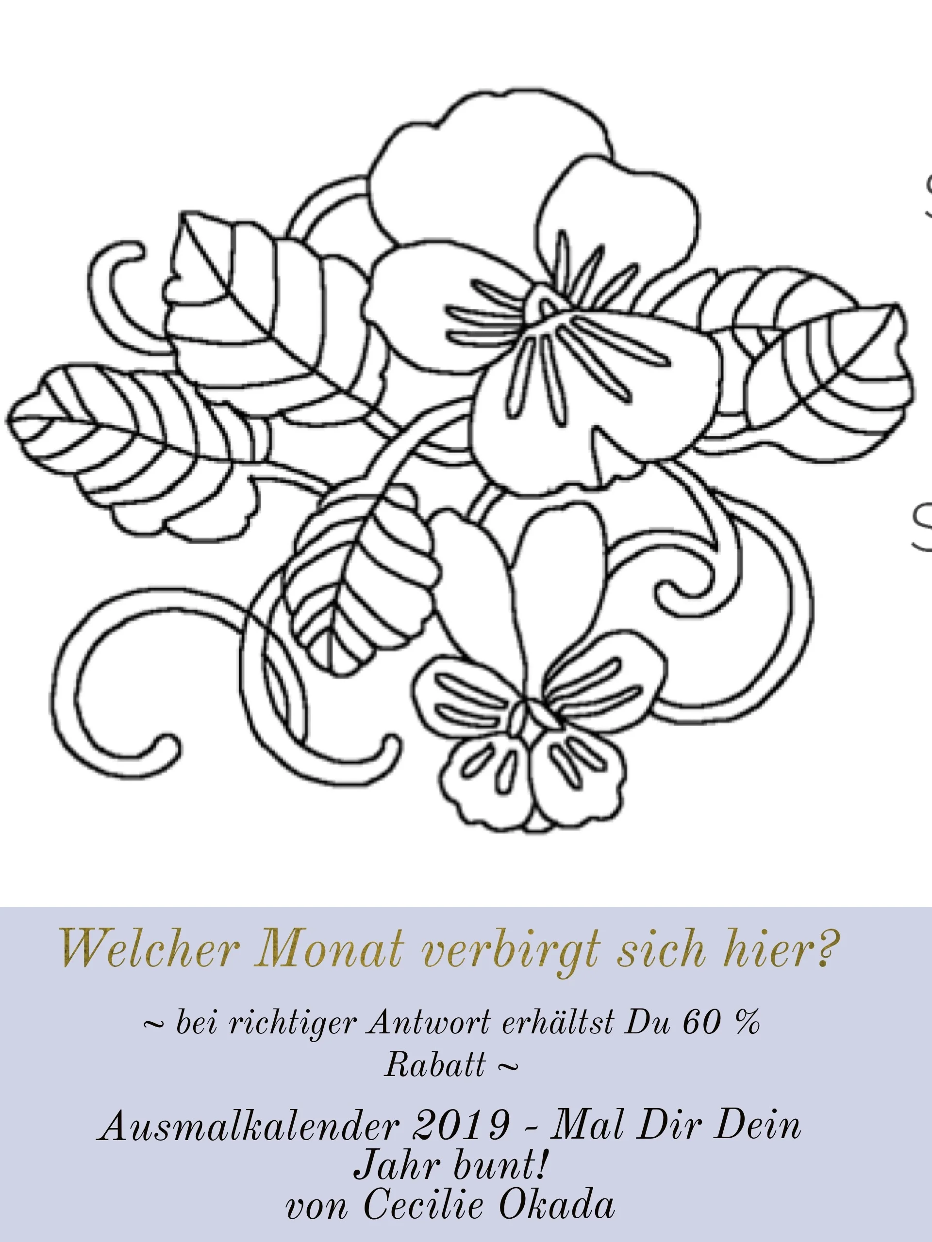 60% Rabatt auf den Ausmalkalender 2019 von Cecilie Okada