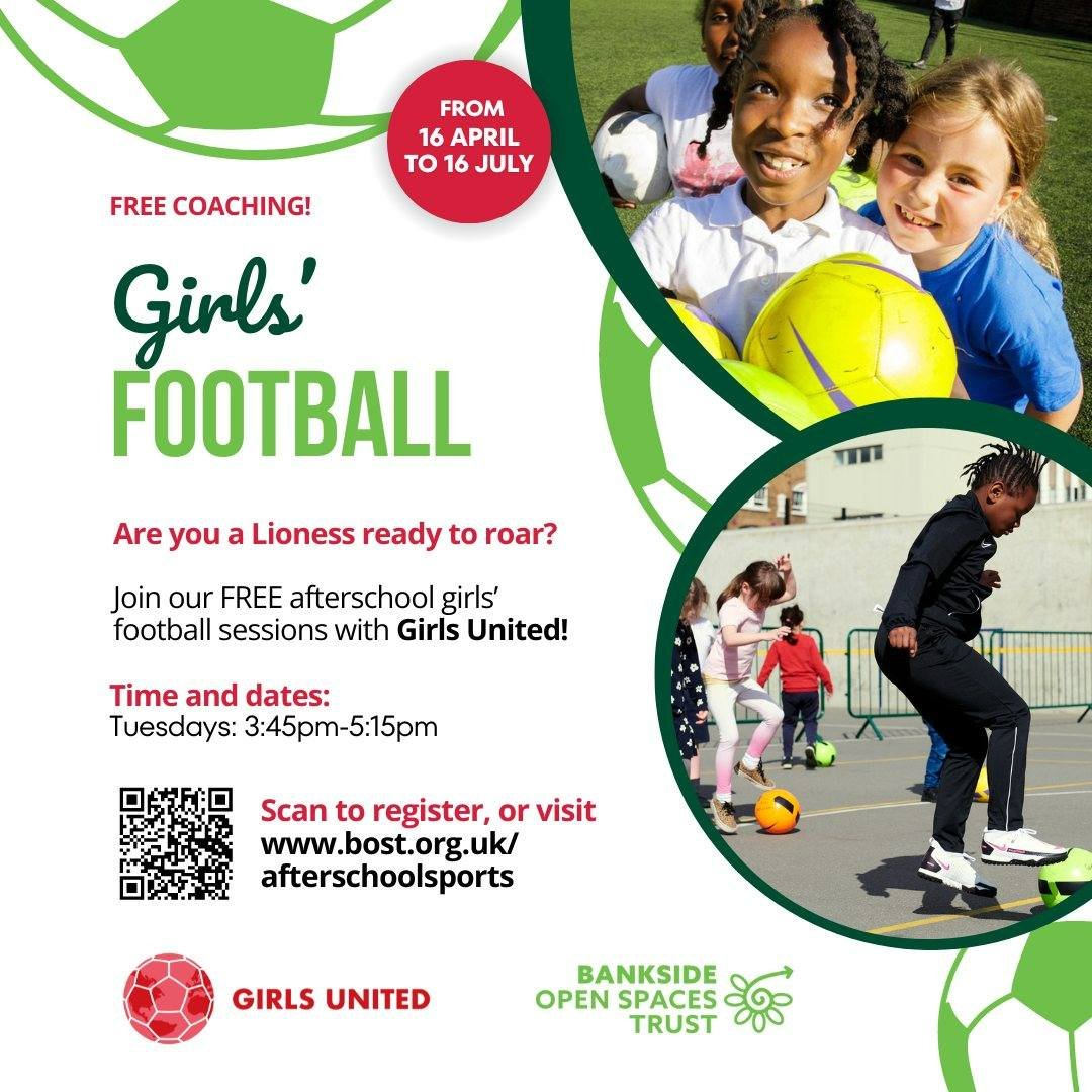 Are you a Lioness ready to roar?😸

Join our FREE afterschool girls&rsquo; football sessions with Girls United Tuesdays from 3.30pm. To register your Lioness - visit our bio and find the afterschool sports link! ⚽️

Children can expect quality profes