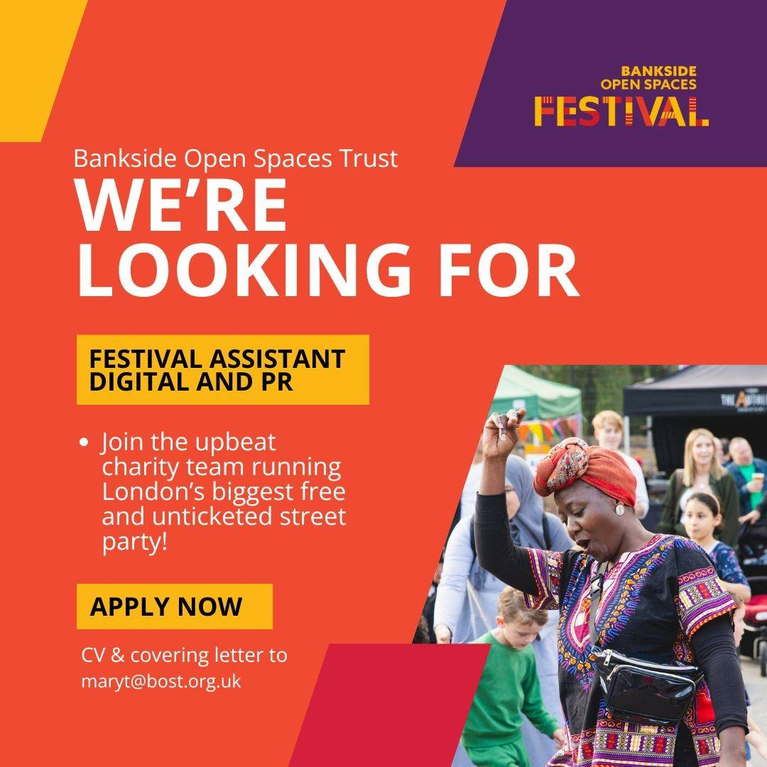 🌟 Calling all social media savvy freelancers! 🌟

Passionate about live events? Could you join us as a freelance Festival Assistant - Digital and PR for our Bankside Open Spaces Festival in London! 🎉

This role offers hands-on event promotion exper