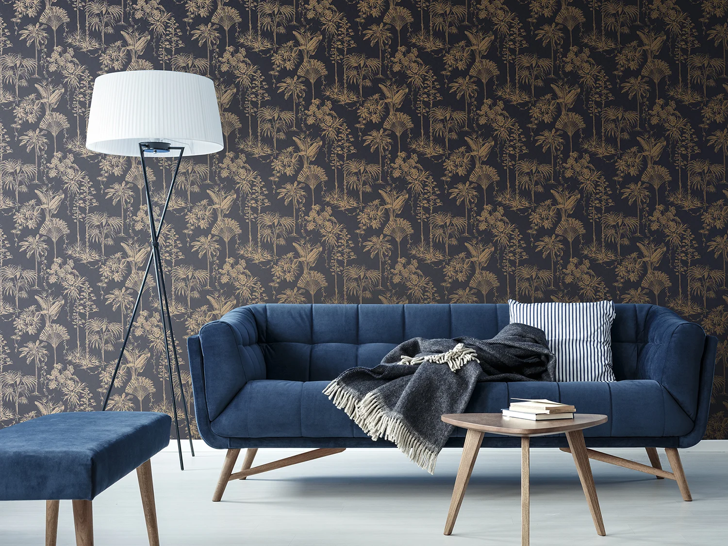 Blue and Bronze Wallpaper