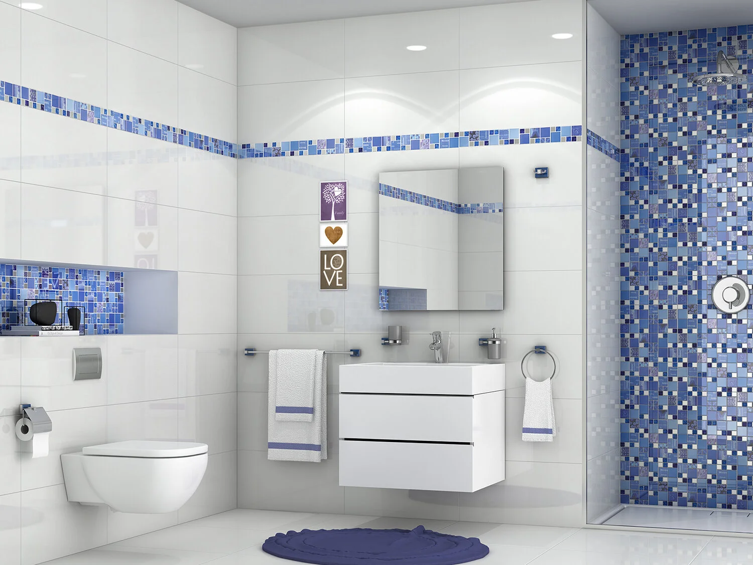 Mosaic Tiles Tiles Doors Bathrooms at EG Everton Glass in Liverpool