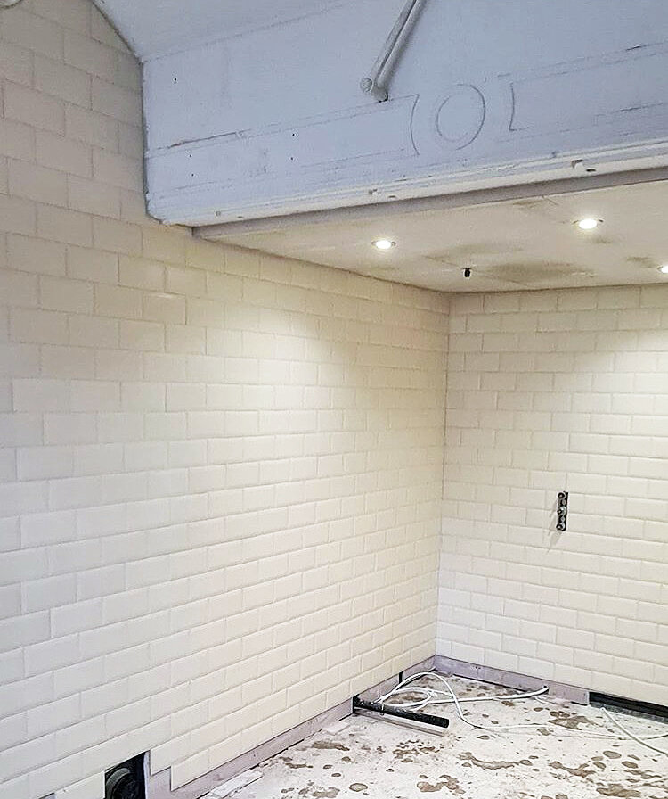 Metro Cream Bevelled Tiles at Loyola Hall Rainhill