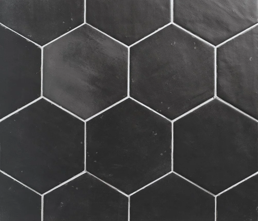 KOUS Roam Black Hexagonal Tiles in Liverpool by Carmen Ceramica