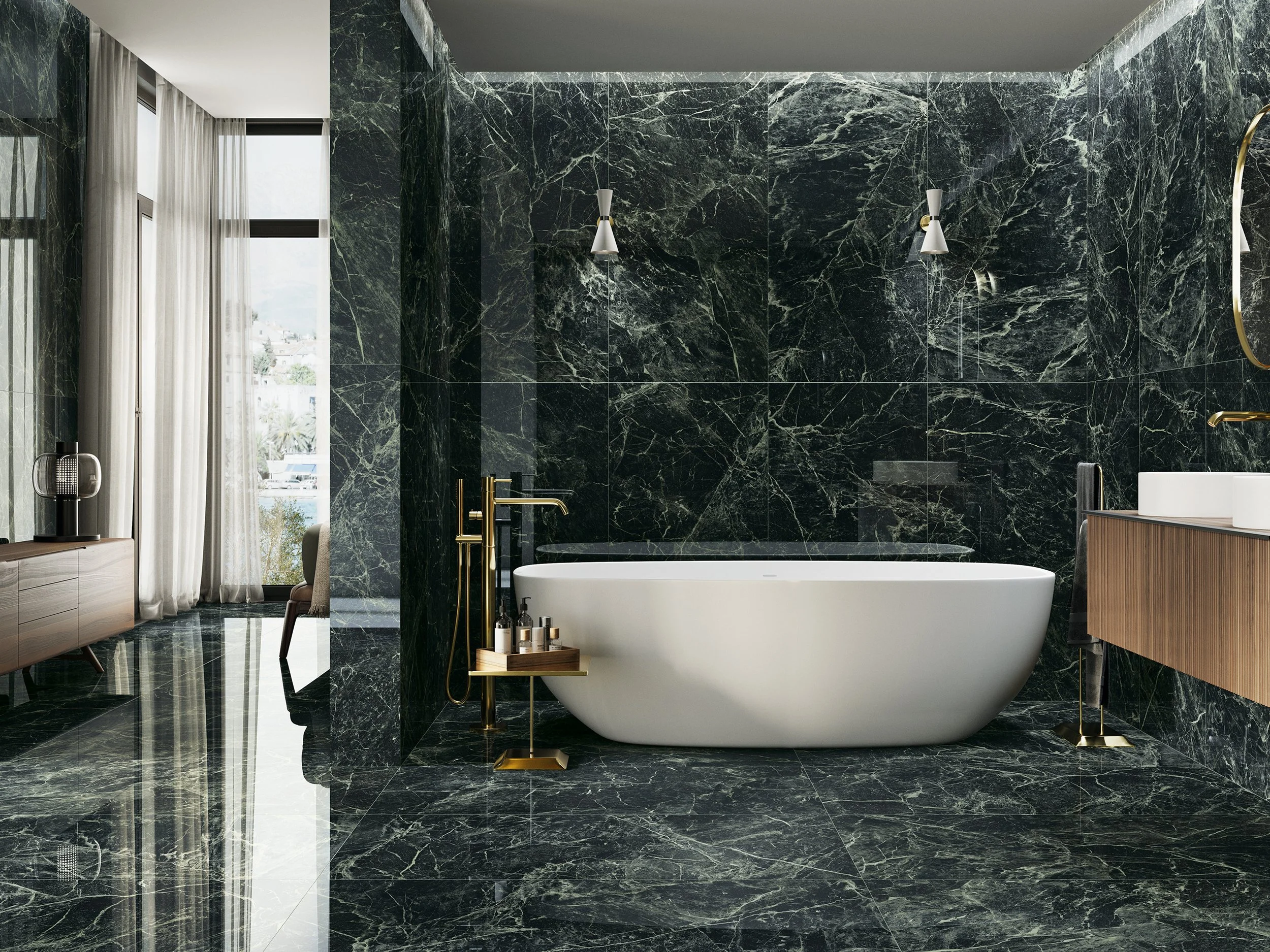 Alpi Green Marble Effect Tiles