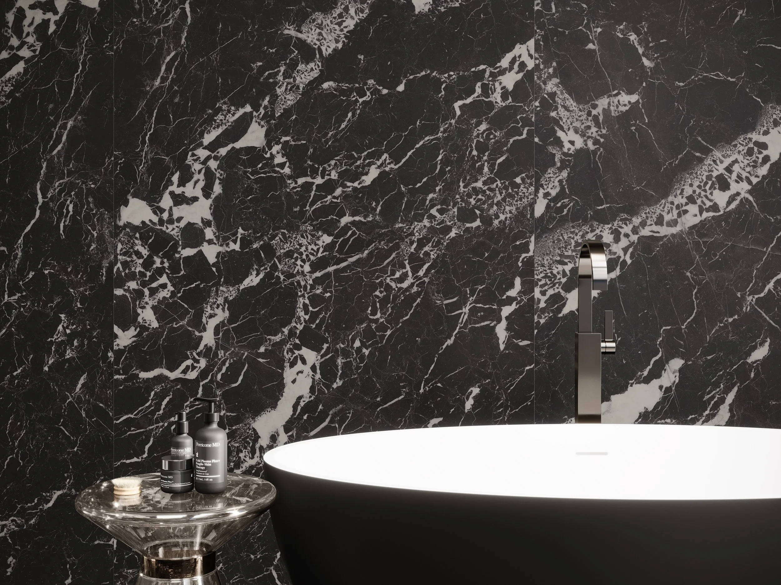Black Hispania Marble Effect Tiles