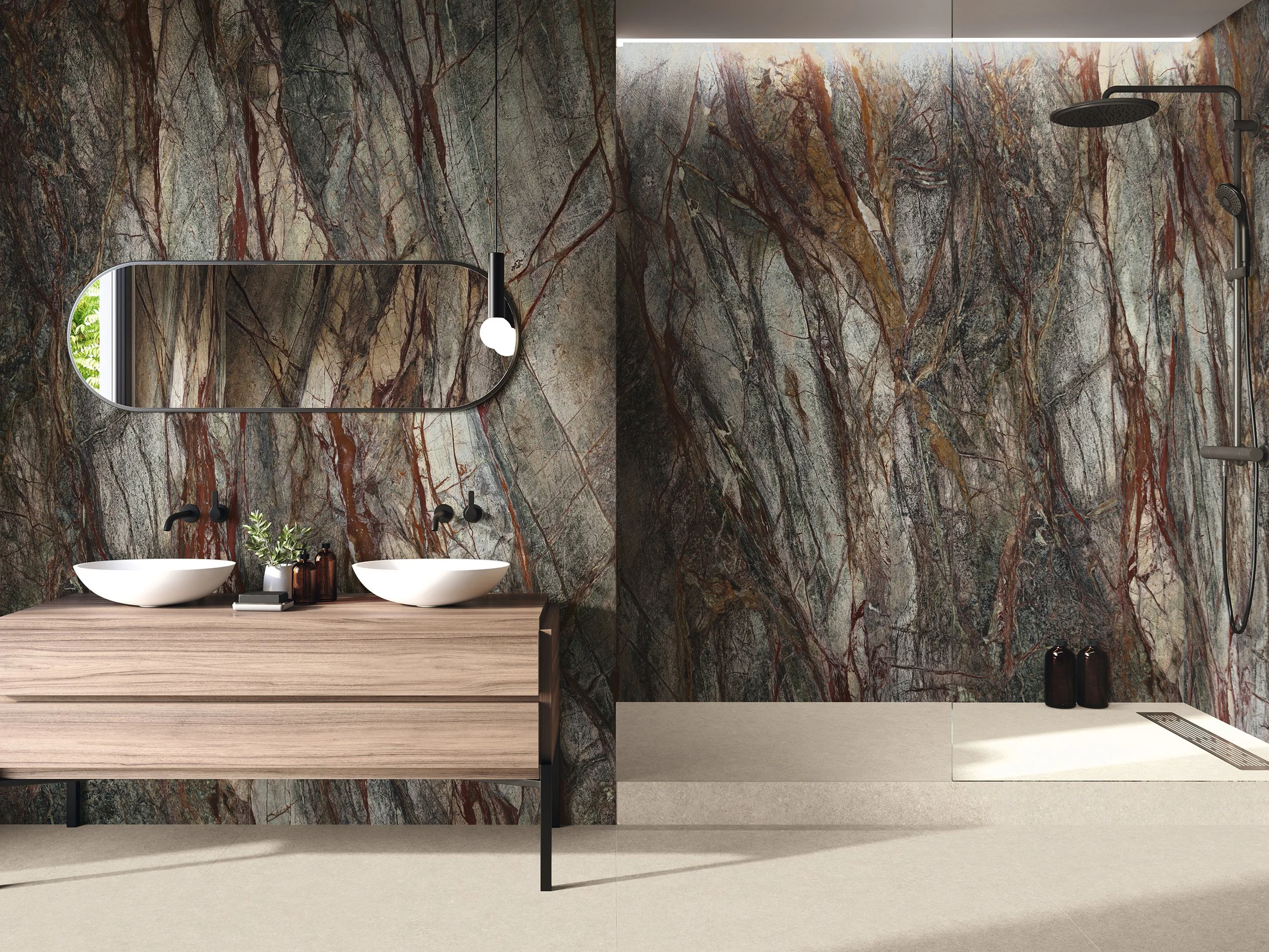 Forest Green Marble Look Tiles