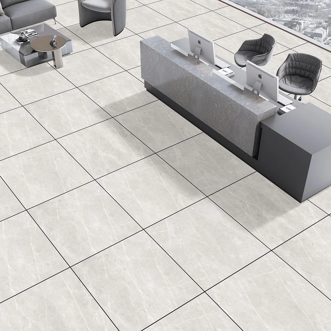 Steel Grey Stone Effect Tiles