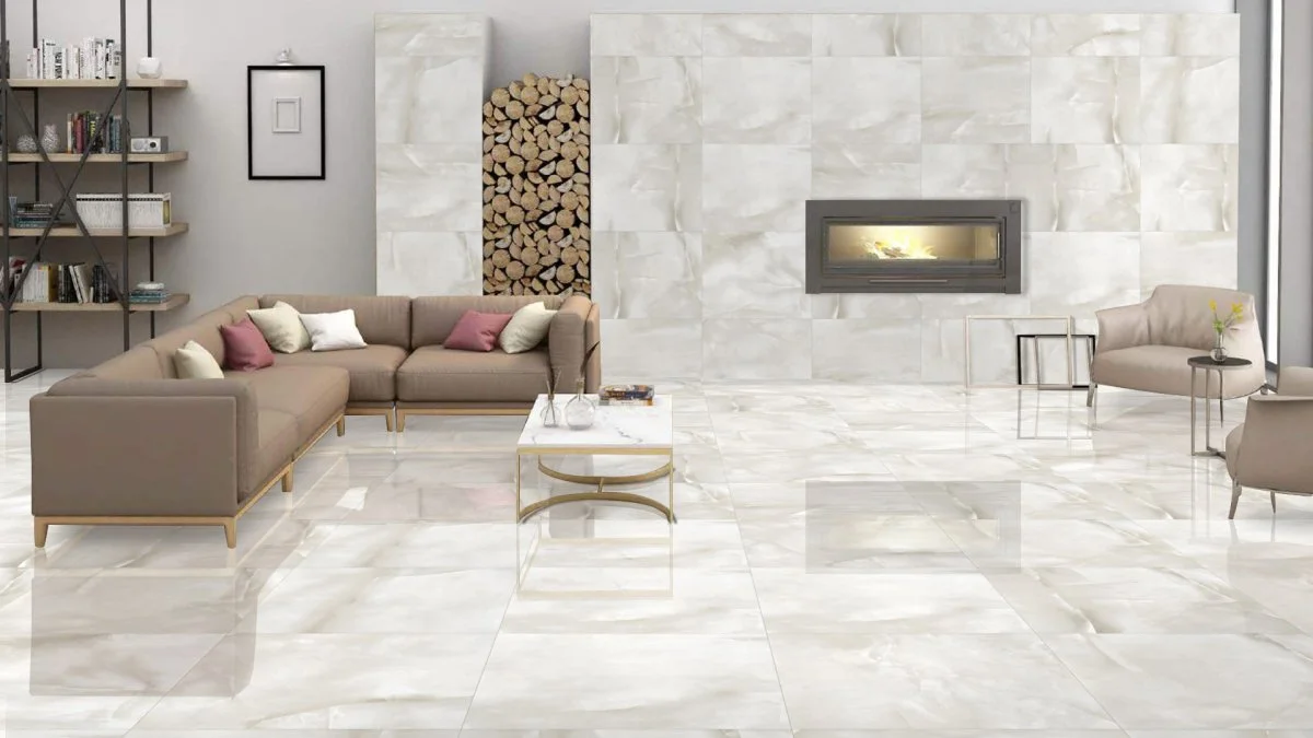 Glossy Marble Effect Tiles in Liverppol