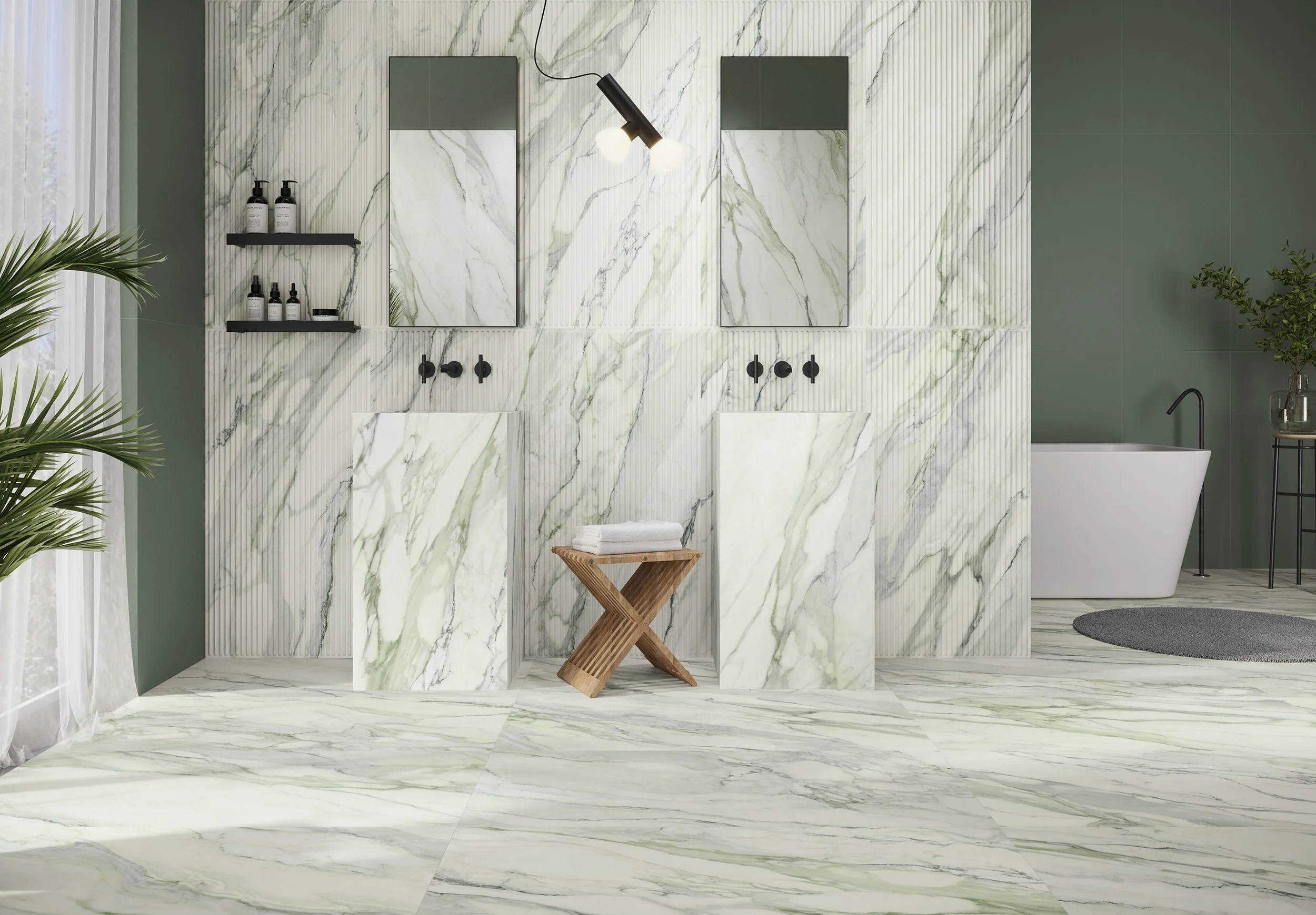 Arabescato Green Xenia Marble Look Tiles